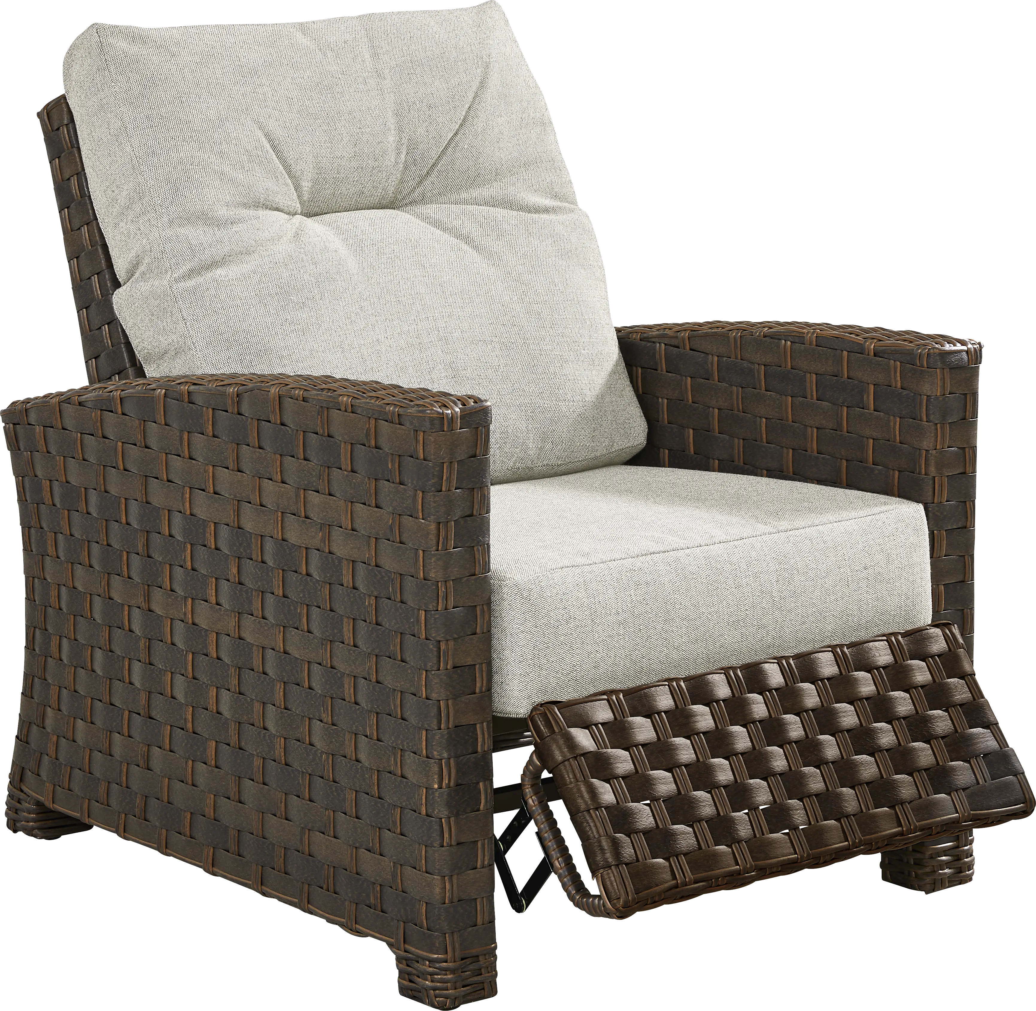Mantra Brown Outdoor Recliner with Ash Cushions - Thumbnail - Image 1