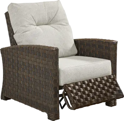 Mantra Brown Outdoor Recliner with Ash Cushions