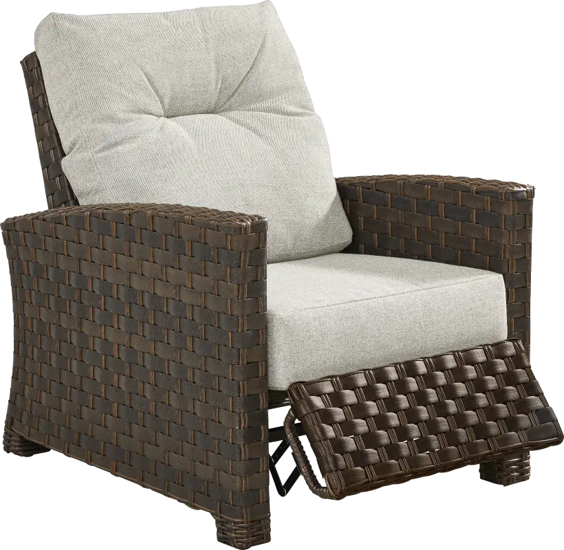 Mantra Brown Outdoor Recliner with Ash Cushions