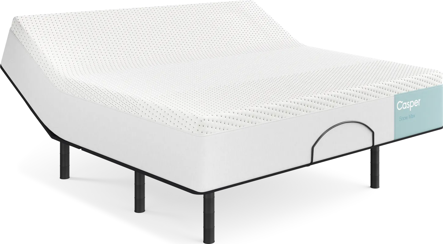 Casper Snow Max King Mattress with Head Up Only Base