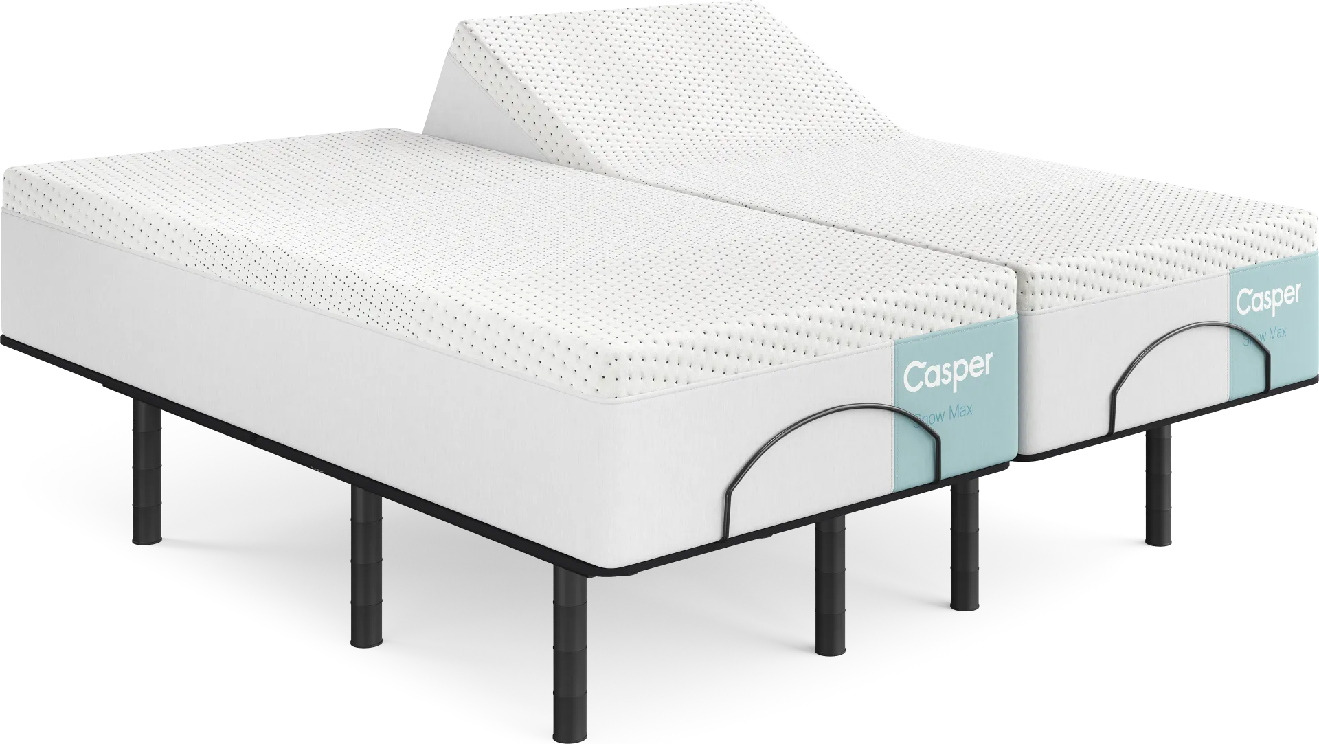 Casper Snow Max Split King Mattress with Head Up Only Base - Image 1