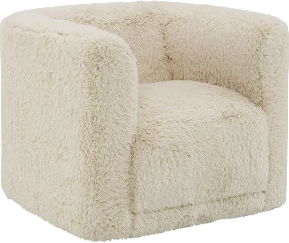 Angelfisha Beige Swivel Accent Chair