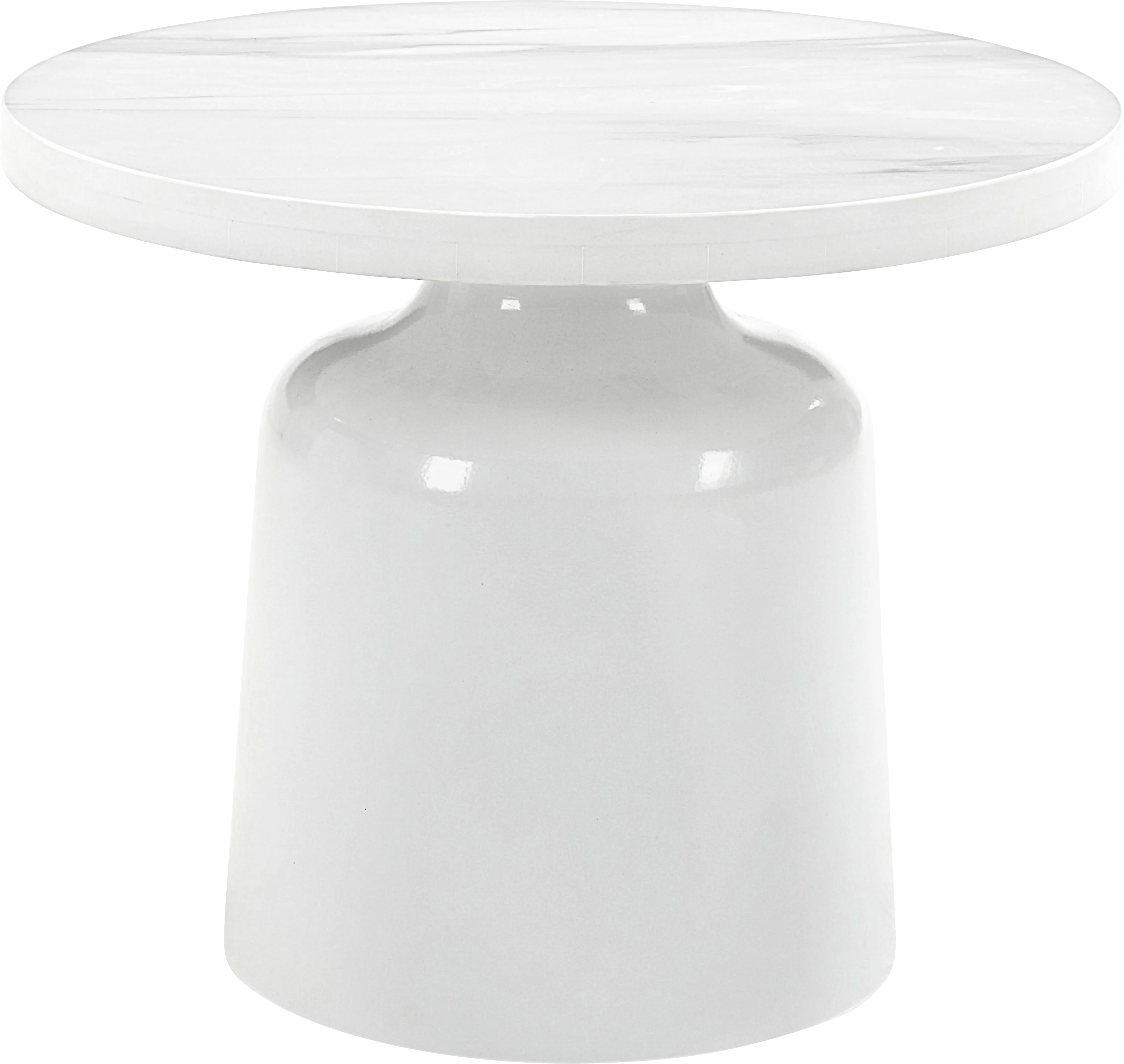 Battlebell White End Table