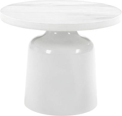 Battlebell White End Table