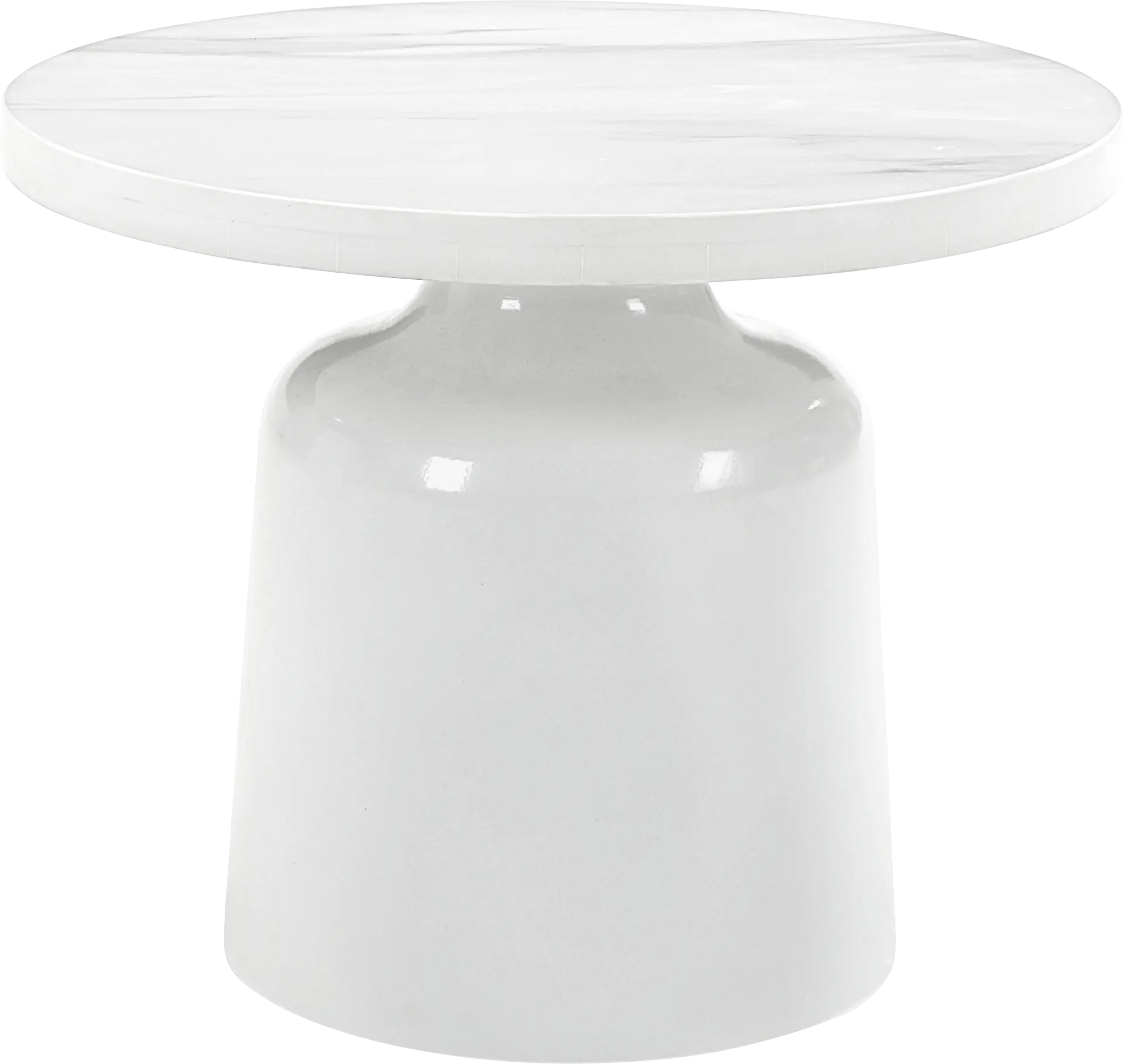 Battlebell White End Table