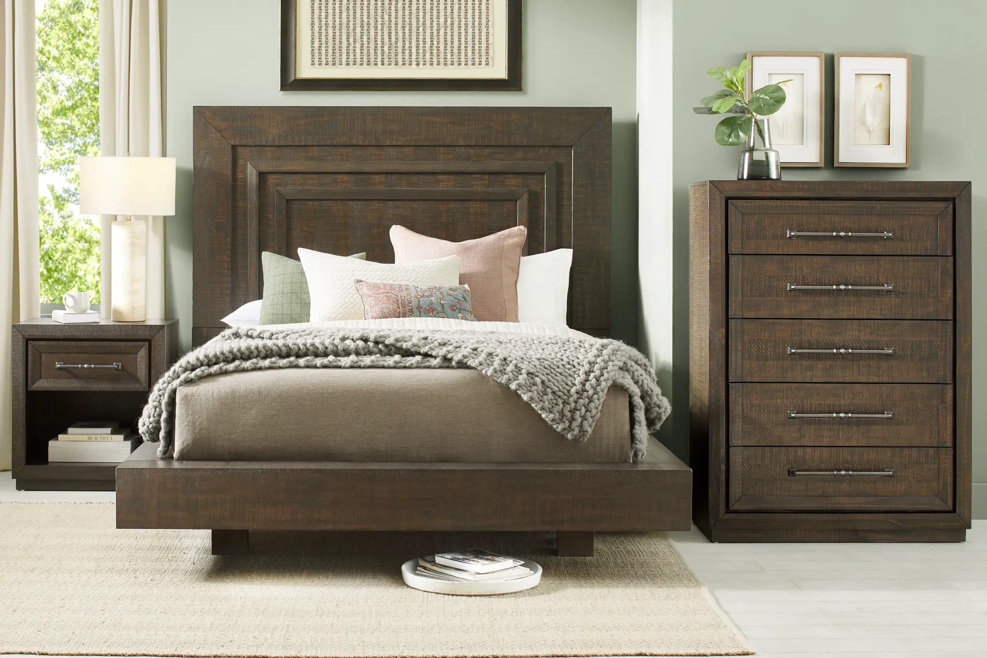 Mckinnon Dark Brown 5 Pc Queen Platform Bedroom