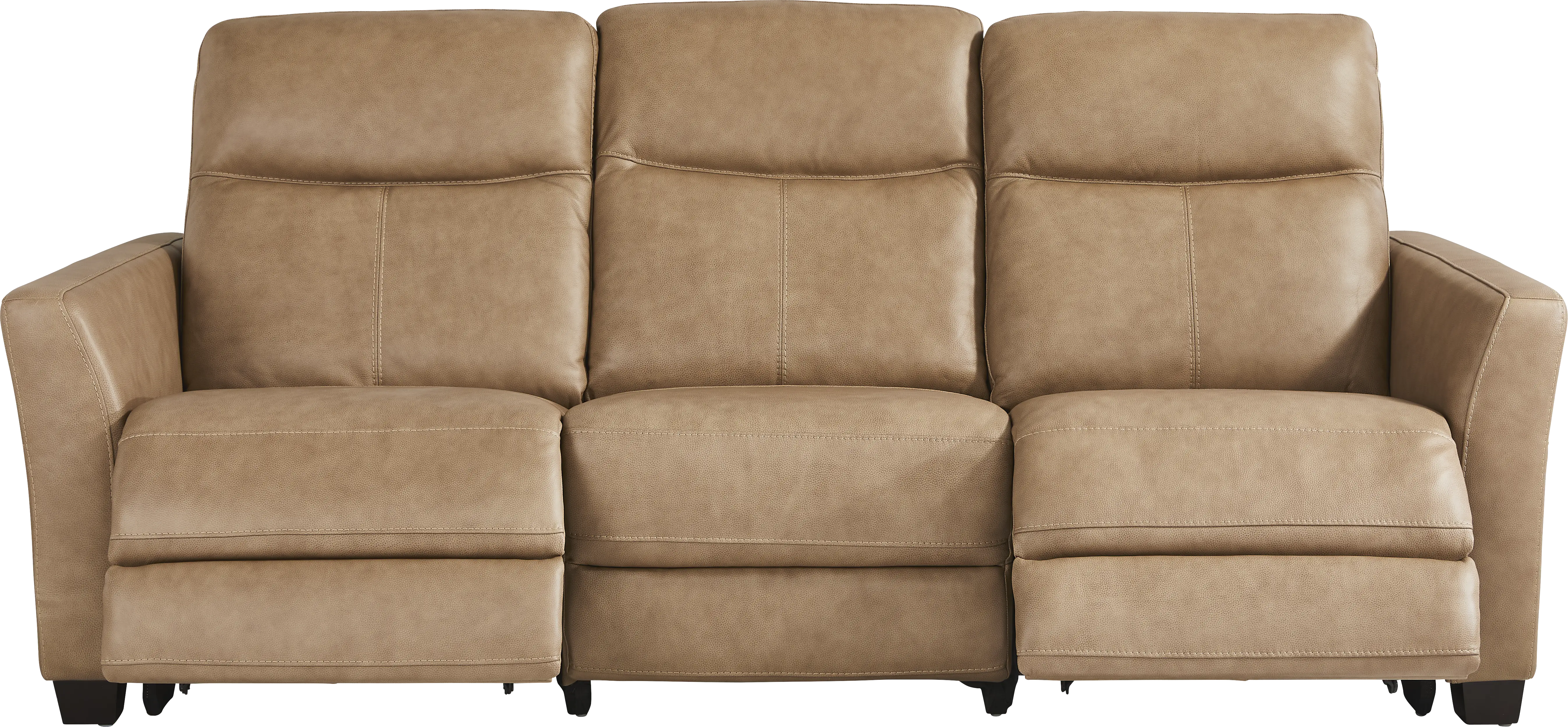 Maestro Sand Leather 7 Pc Dual Power Reclining Living Room - Thumbnail - Image 2