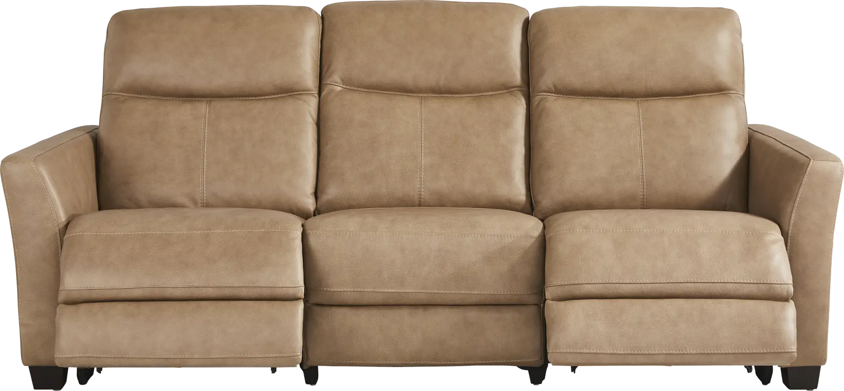 Maestro Sand Leather Dual Power Reclining Sofa