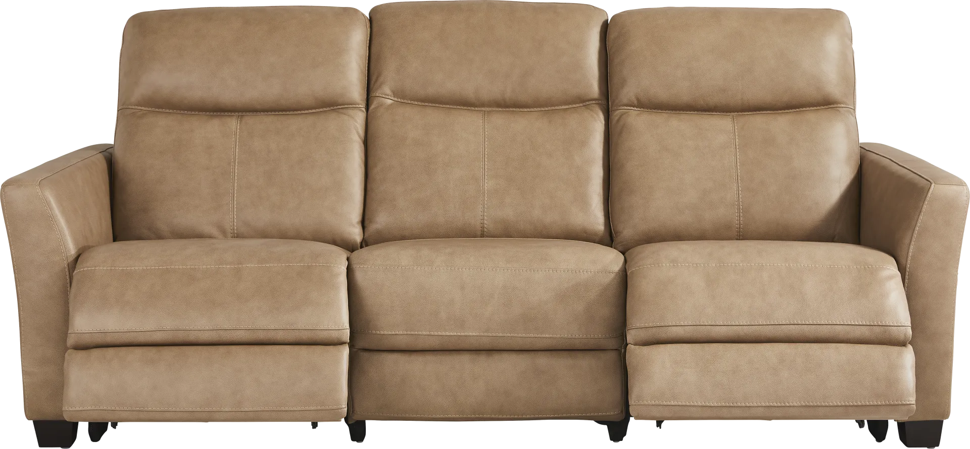 Maestro Sand Leather 7 Pc Dual Power Reclining Living Room - Image 2
