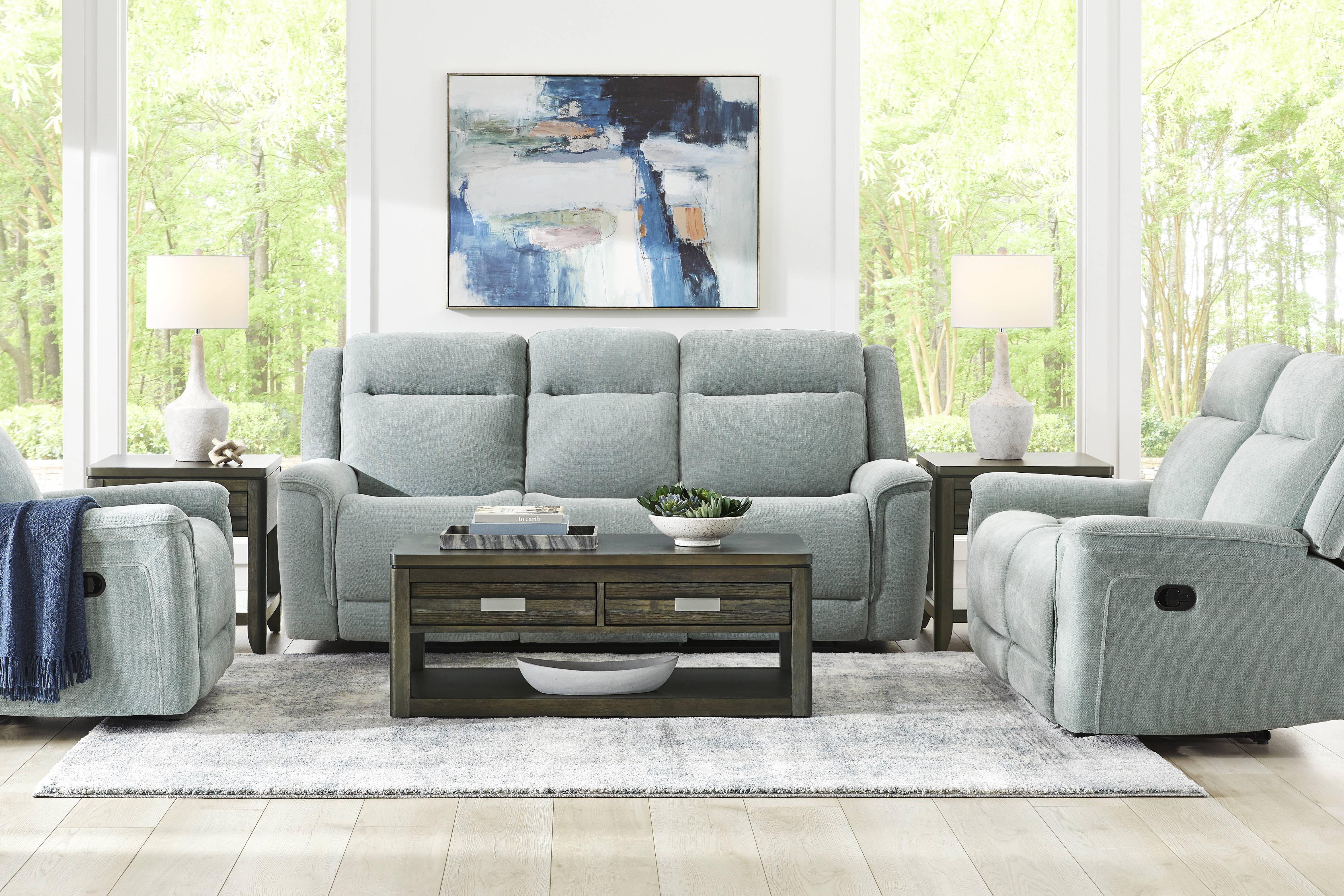 Meadow Park Cobalt Reclining Sofa