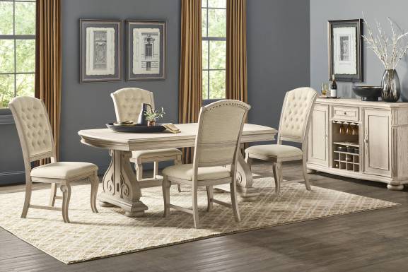 Armitage Cream Side Chair with White Legs