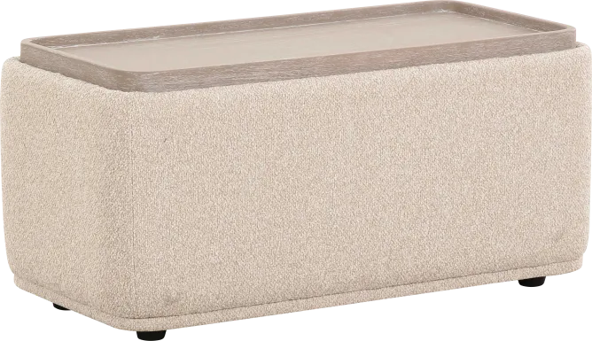Gleasony Cream Ottoman