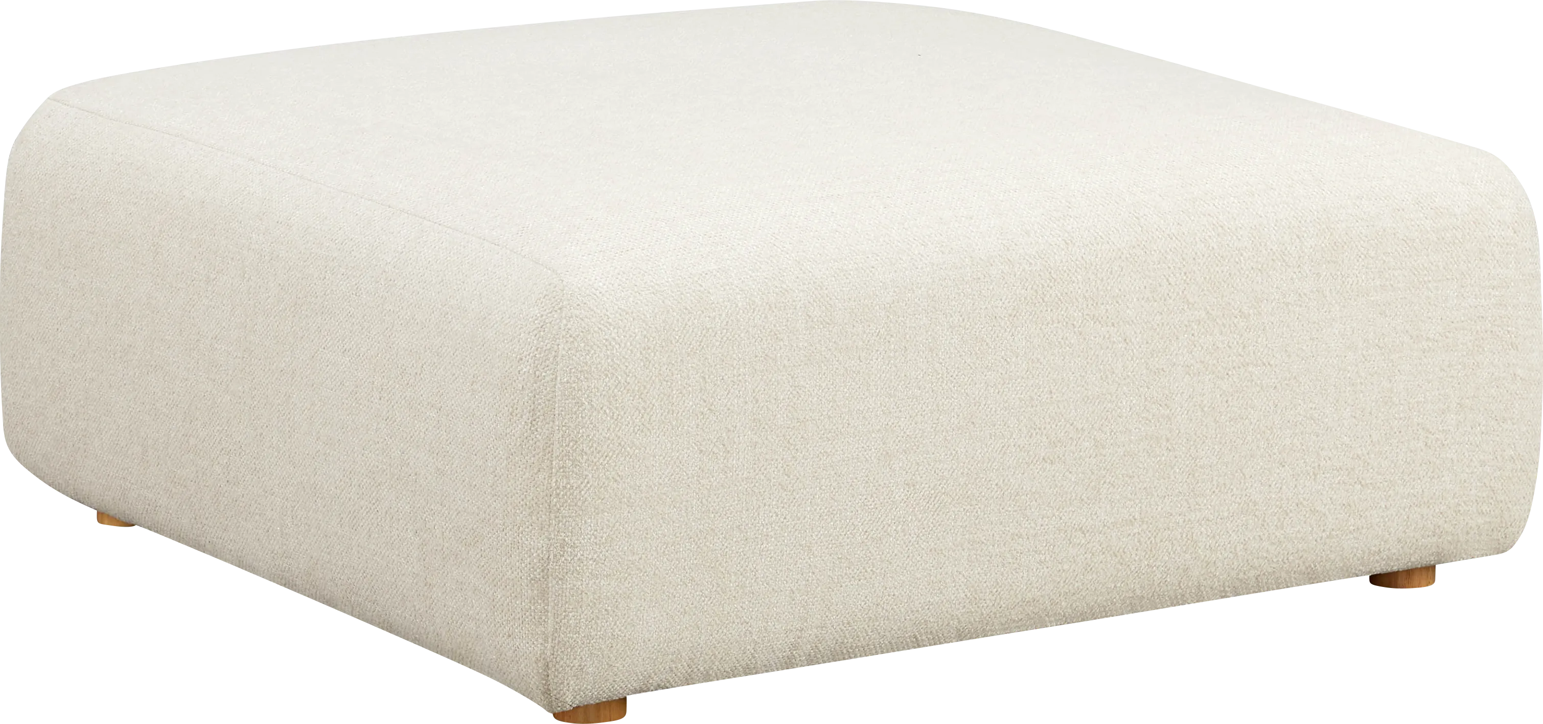 Luciay Cream Ottoman - Thumbnail - Image 1