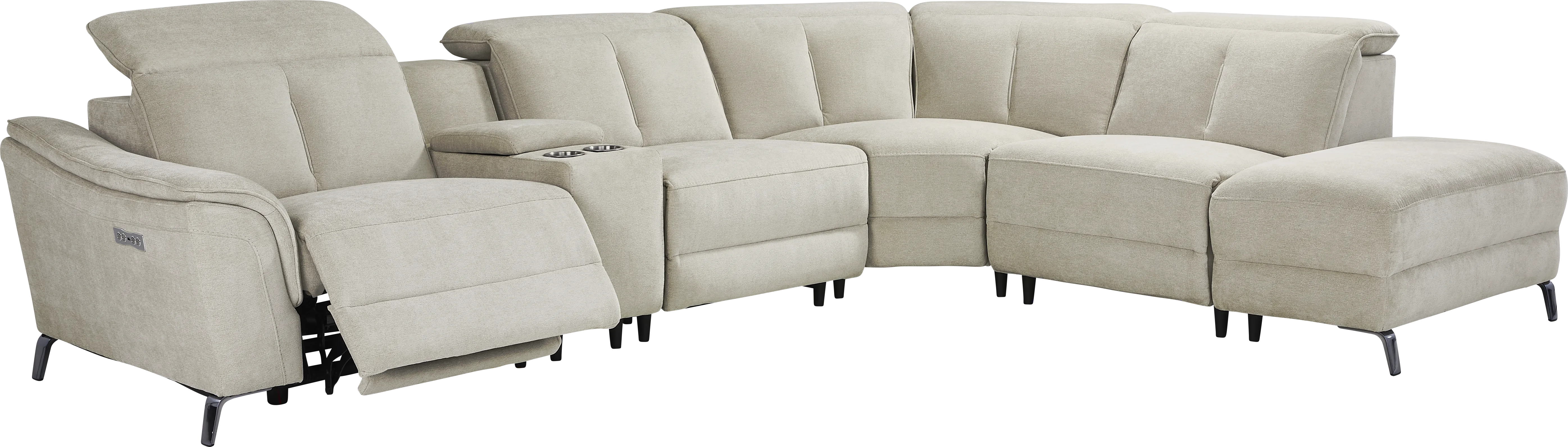 Cavani Gray 6 Pc Dual Power Reclining Sectional - Thumbnail - Image 1