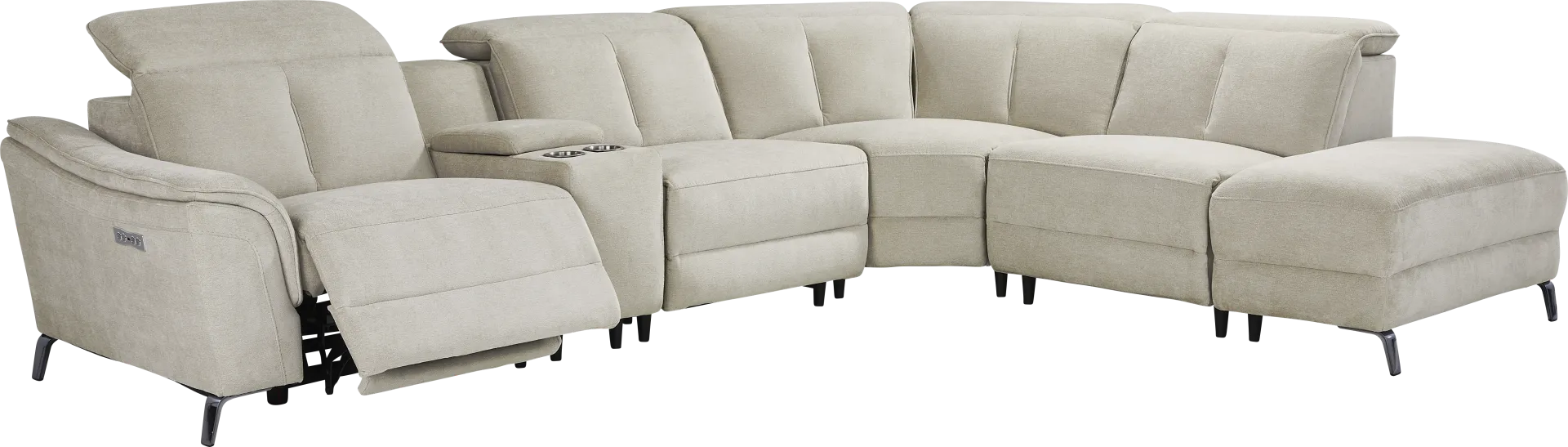 Cavani Gray 6 Pc Dual Power Reclining Sectional - Image 1