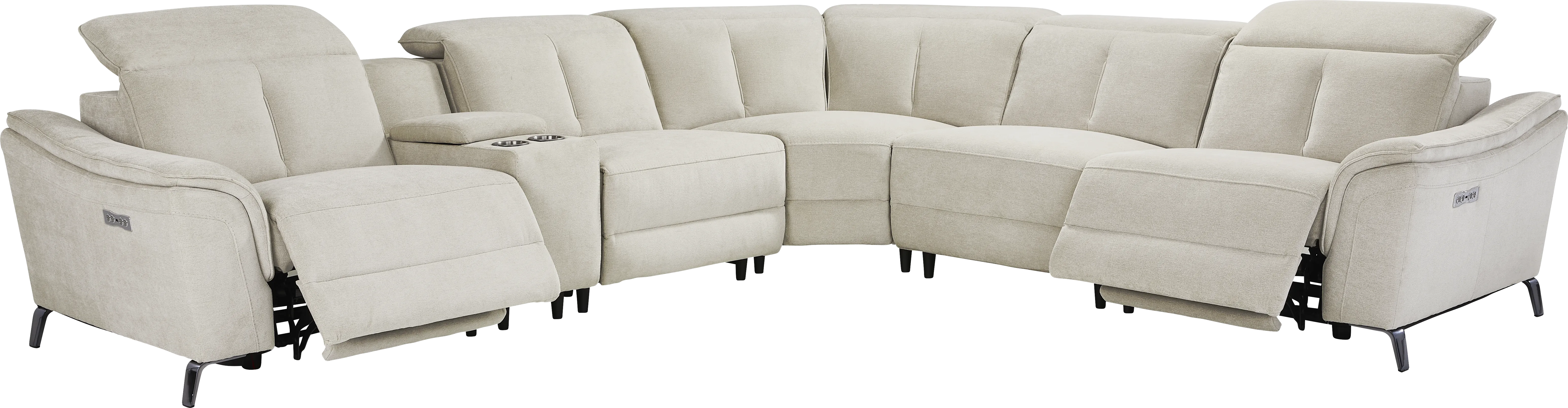 Cavani Gray 6 Pc Dual Power Reclining Sectional - Thumbnail - Image 1