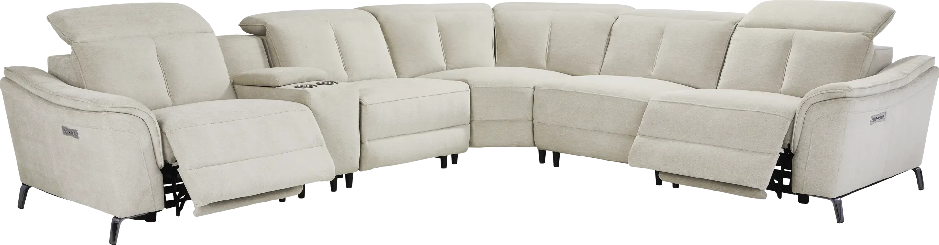 Cavani Gray 6 Pc Dual Power Reclining Sectional - Image 1