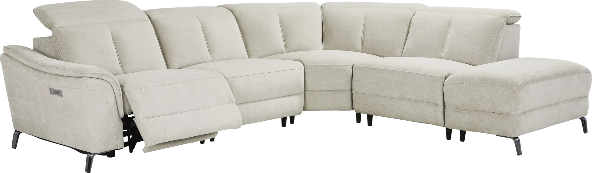 Cavani Gray 5 Pc Dual Power Reclining Sectional - Image 1