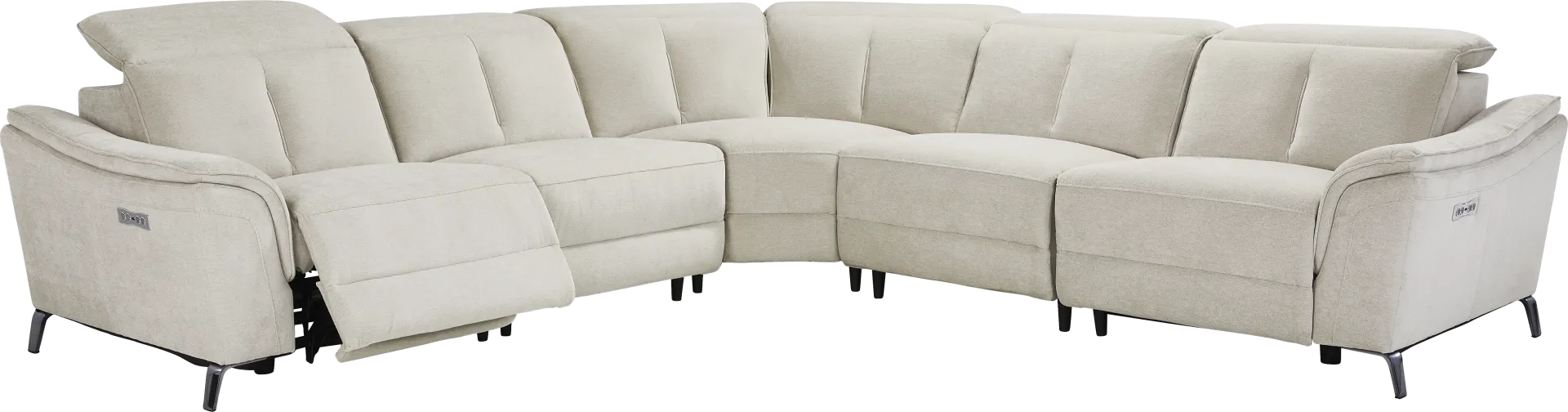 Cavani Gray 5 Pc Dual Power Reclining Sectional - Image 1