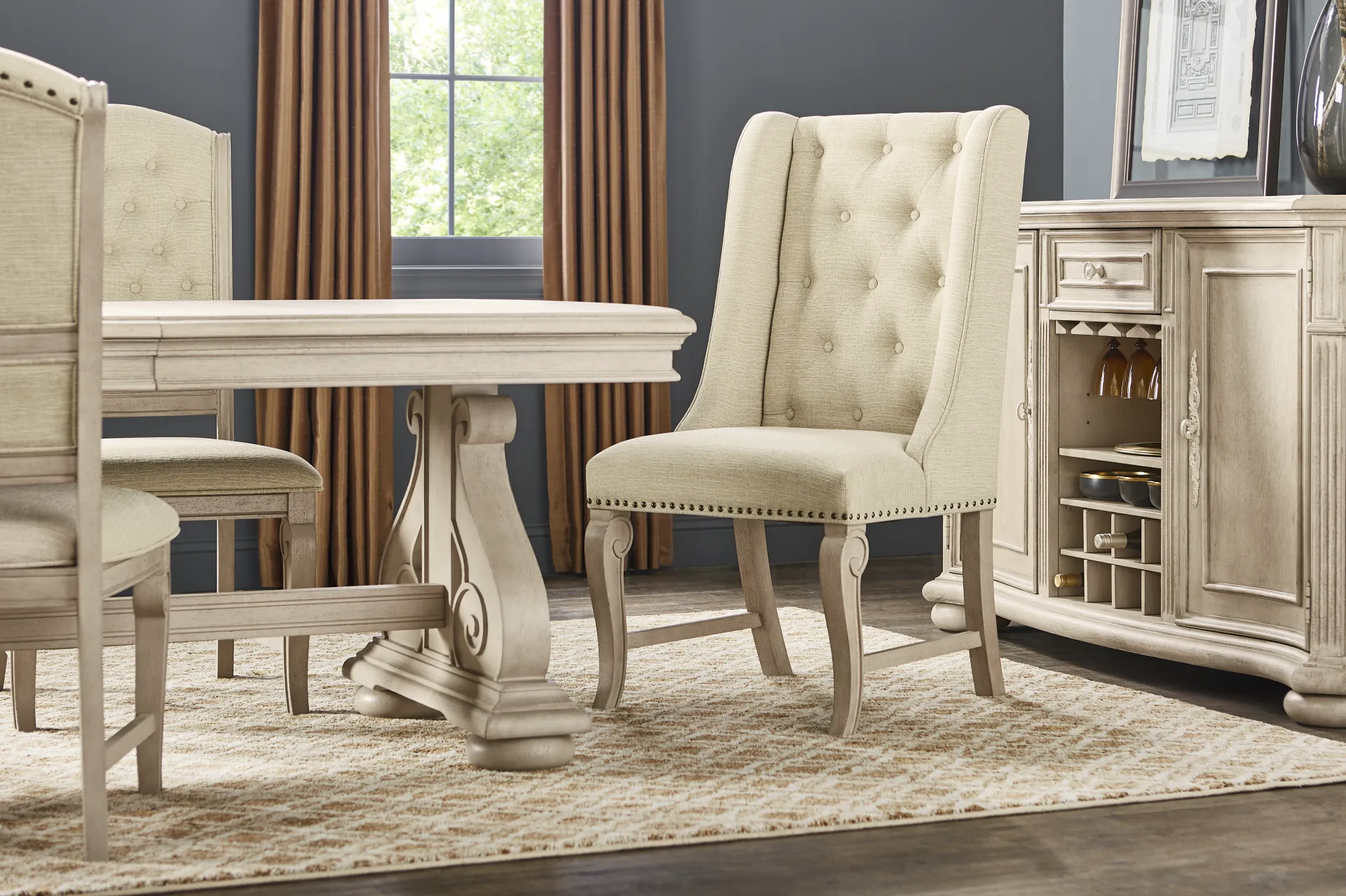 Armitage Cream Arm Chair with White Legs - Image 5