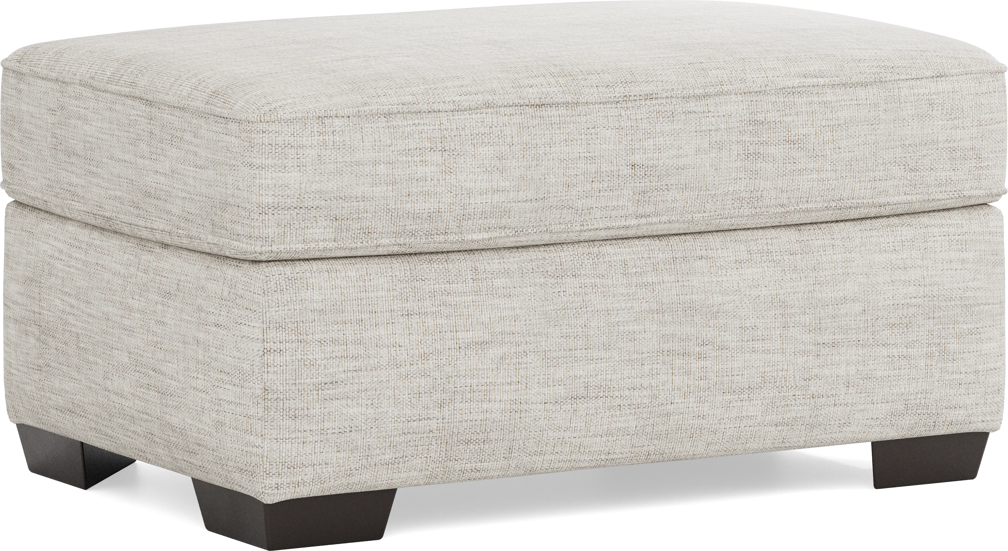Reyna Point Ivory Ottoman - Thumbnail - Image 1