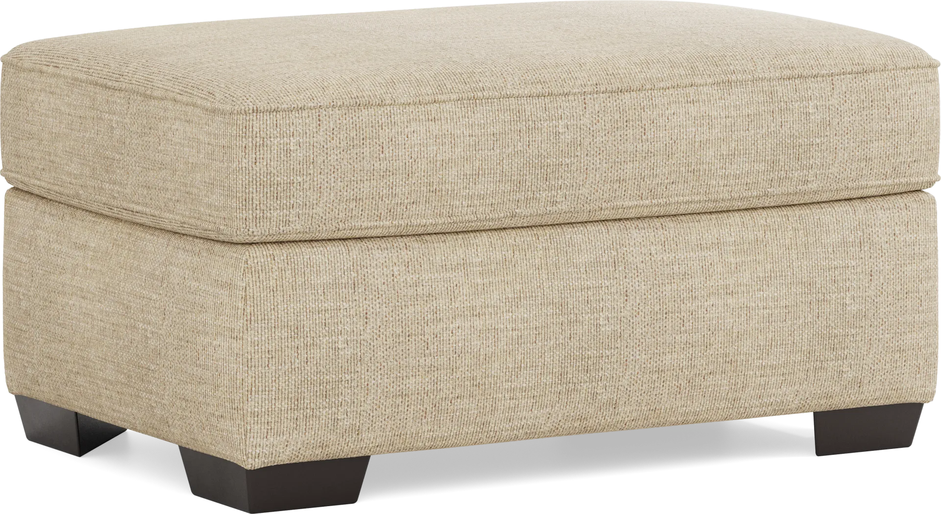 Reyna Point Tan Ottoman - Image 1