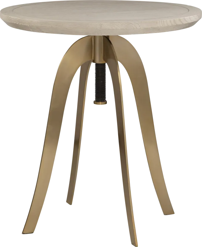 Yeitu Oak Adjustable Accent Table