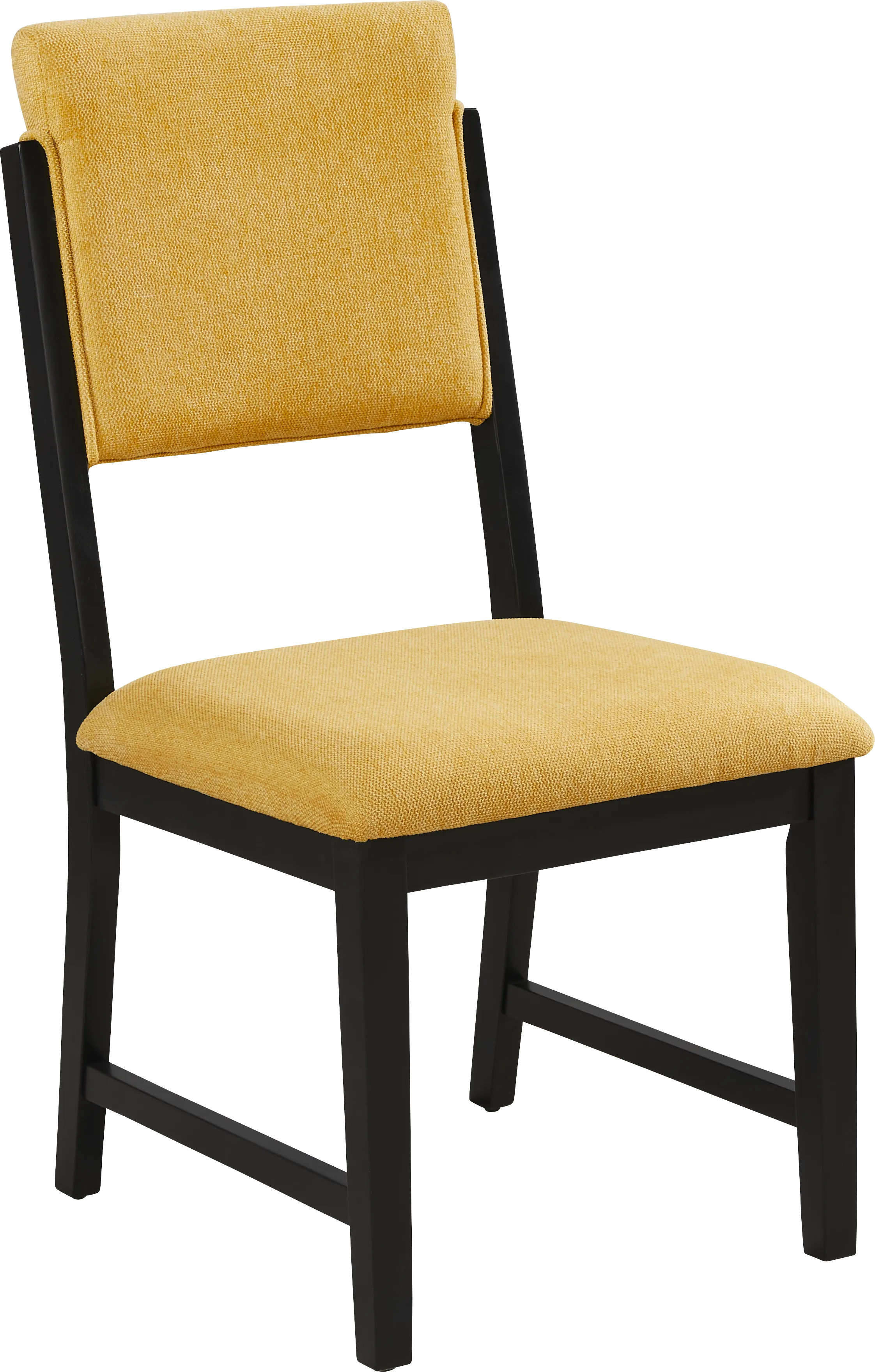 Rosolli Black 5 Pc Rectangular Dining Room with Maize Upholstered Chairs - Thumbnail - Image 5