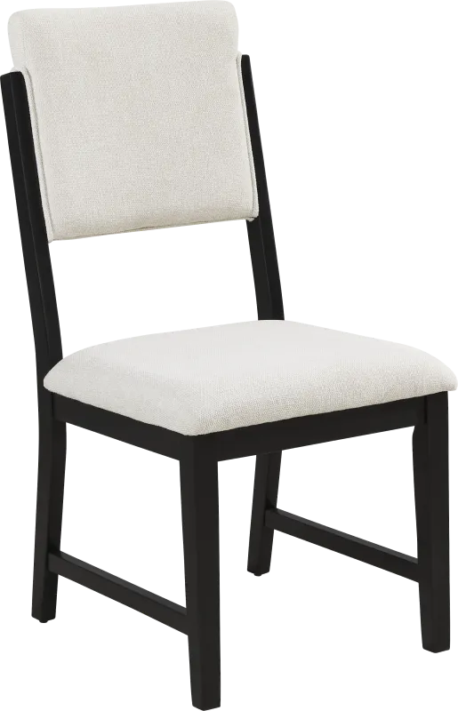 Rosolli Beige Side Chair with Black Legs