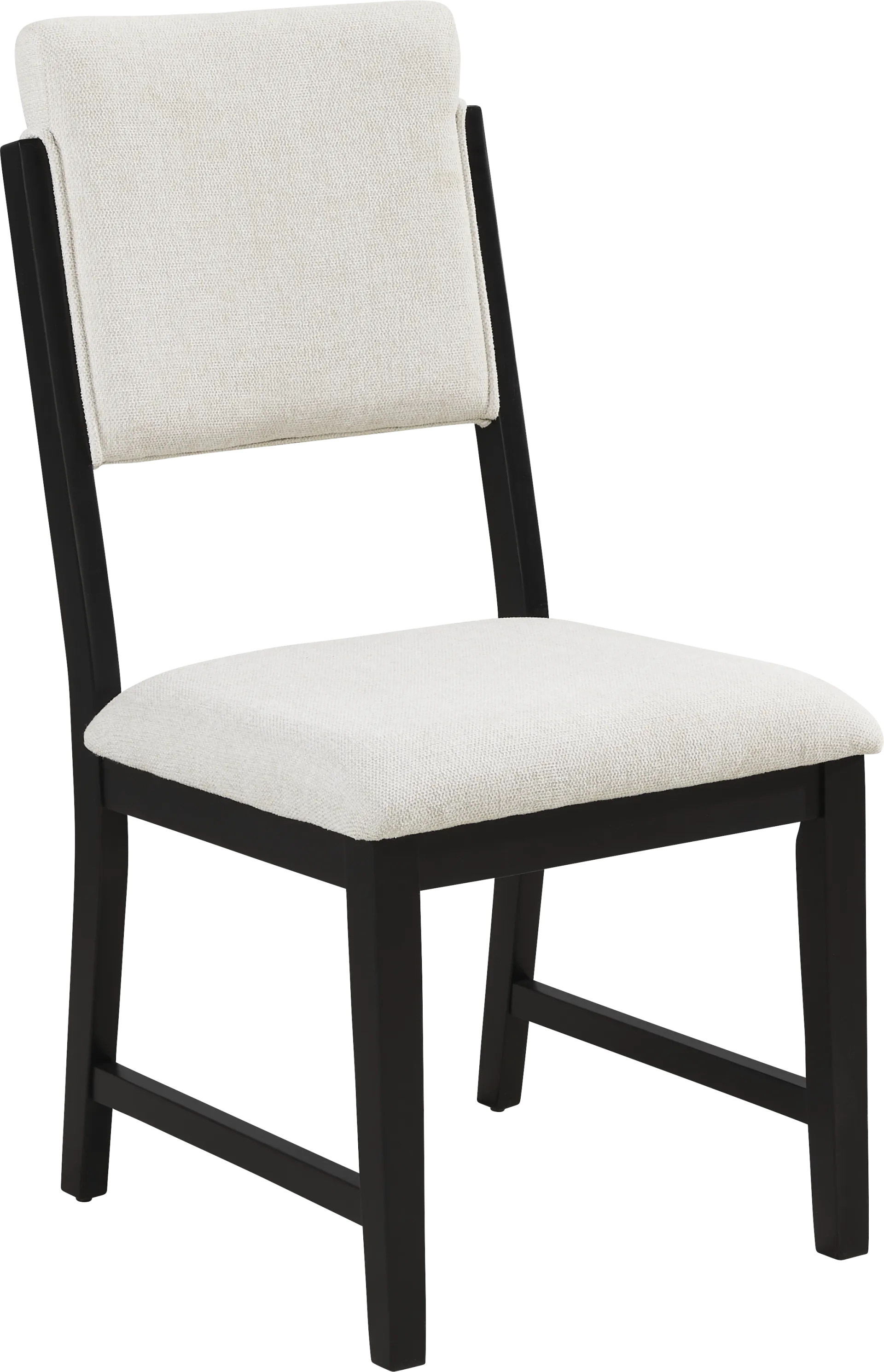 Rosolli Beige Side Chair with Black Legs - Image 2