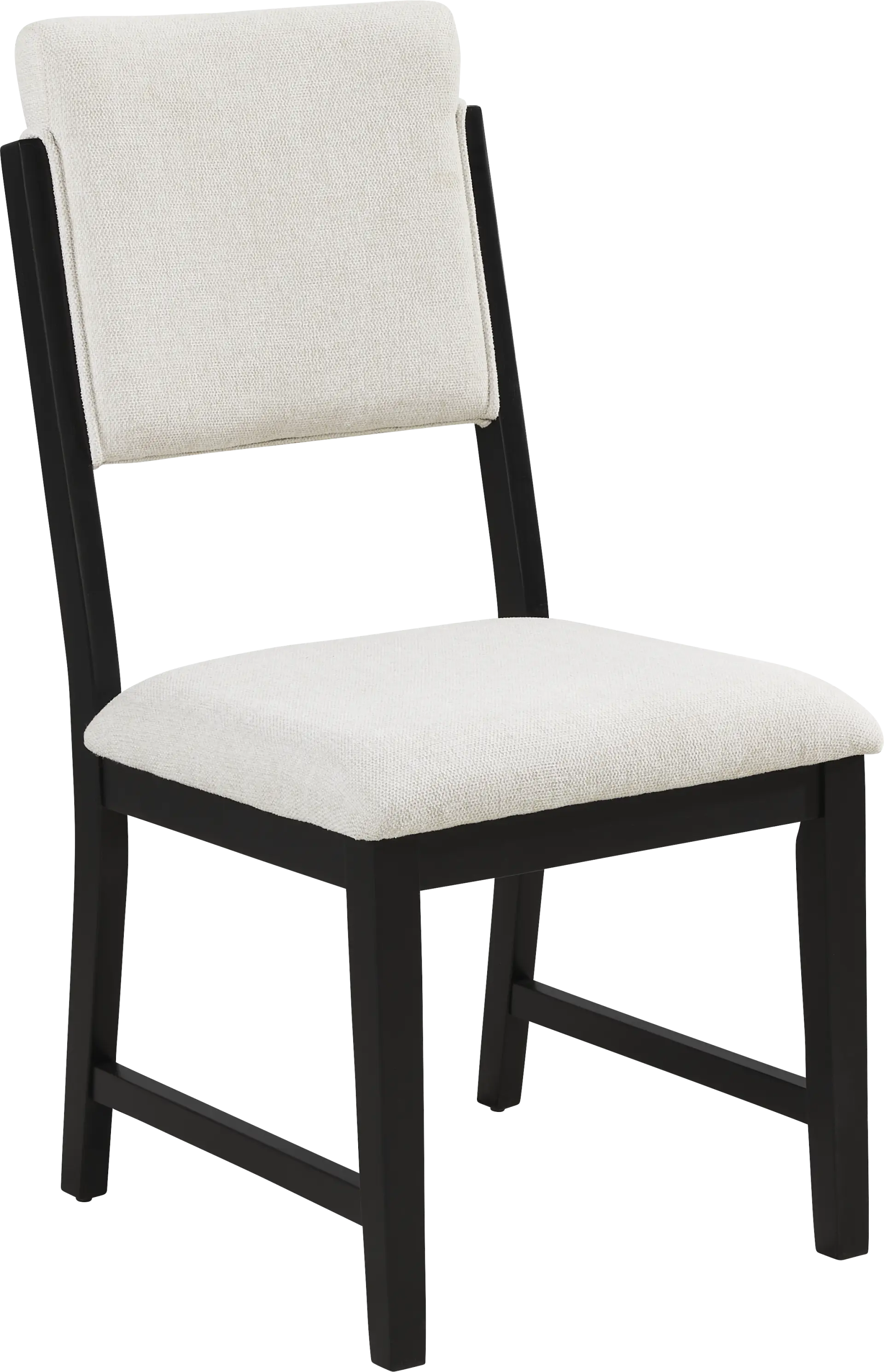 Rosolli Beige Side Chair with Black Legs