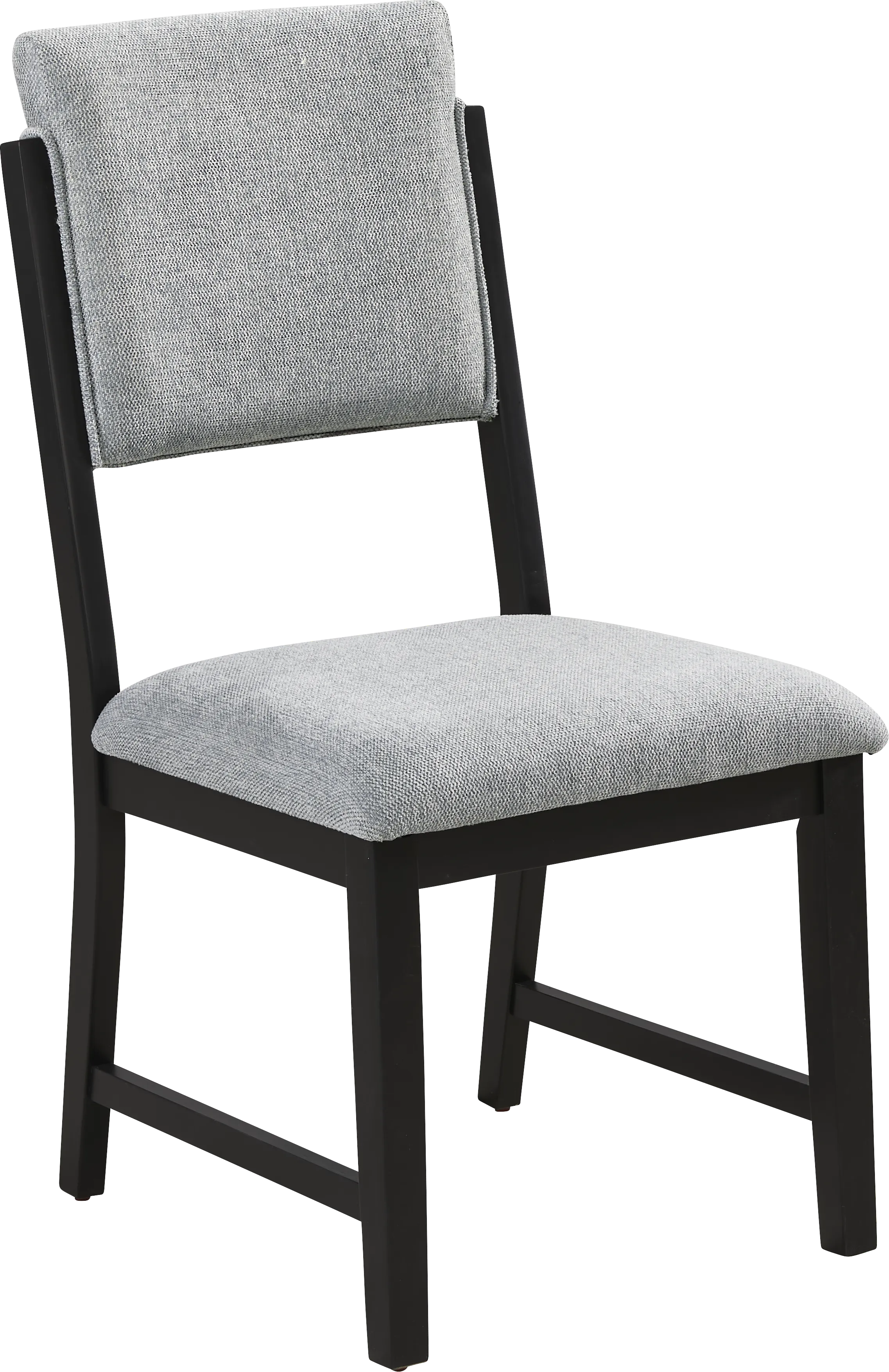 Rosolli Black 5 Pc Round Dining Room with Gray Upholstered Chairs - Thumbnail - Image 5