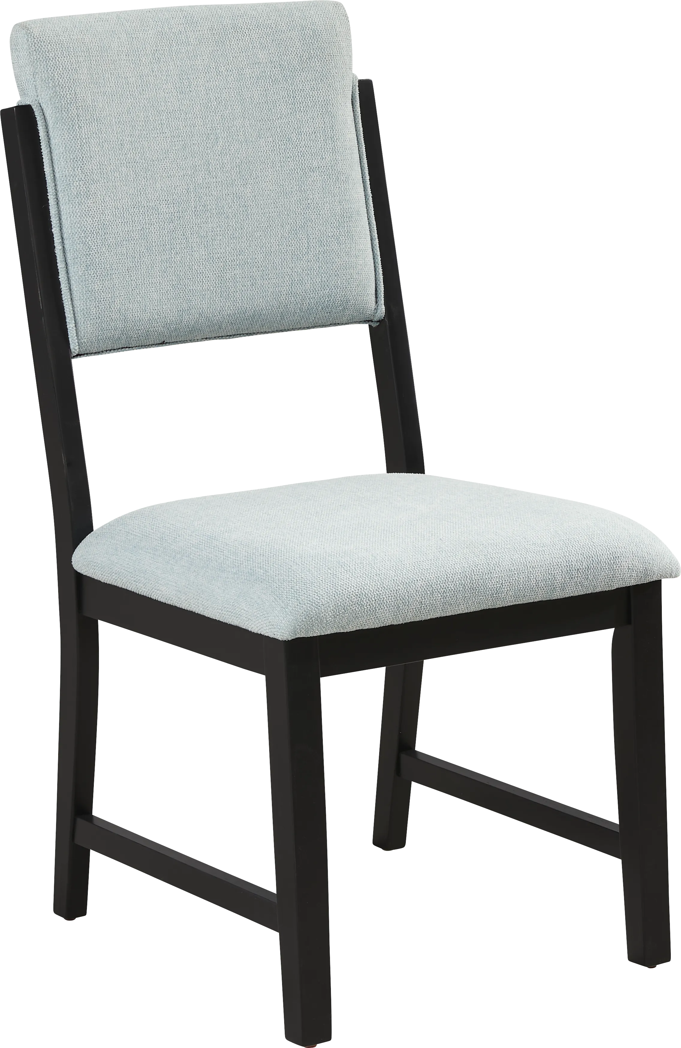 Rosolli Black 5 Pc Rectangular Dining Room with Blue Upholstered Chairs - Thumbnail - Image 5
