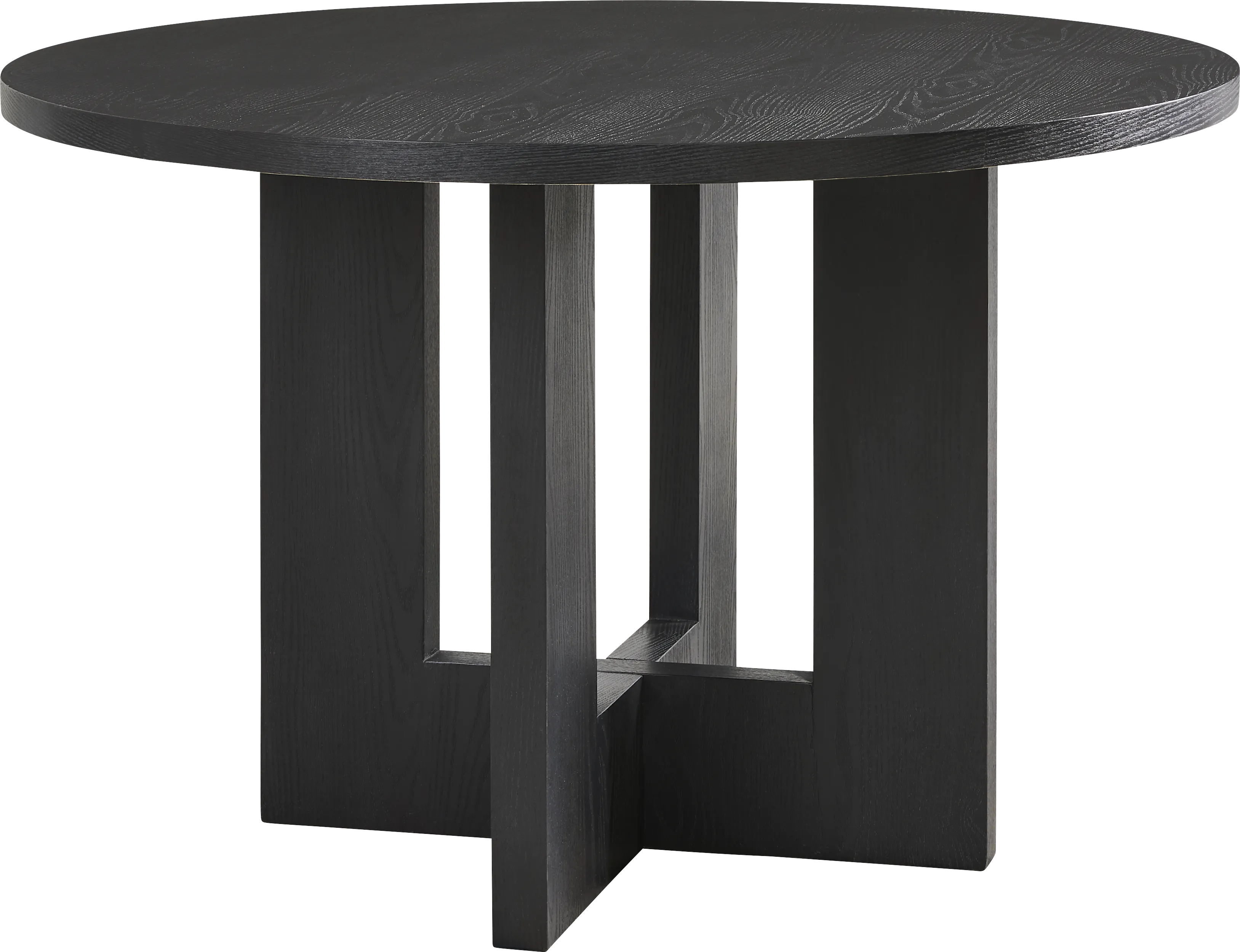 Rosolli Black 5 Pc Round Dining Room with Beige Upholstered Chairs - Thumbnail - Image 2