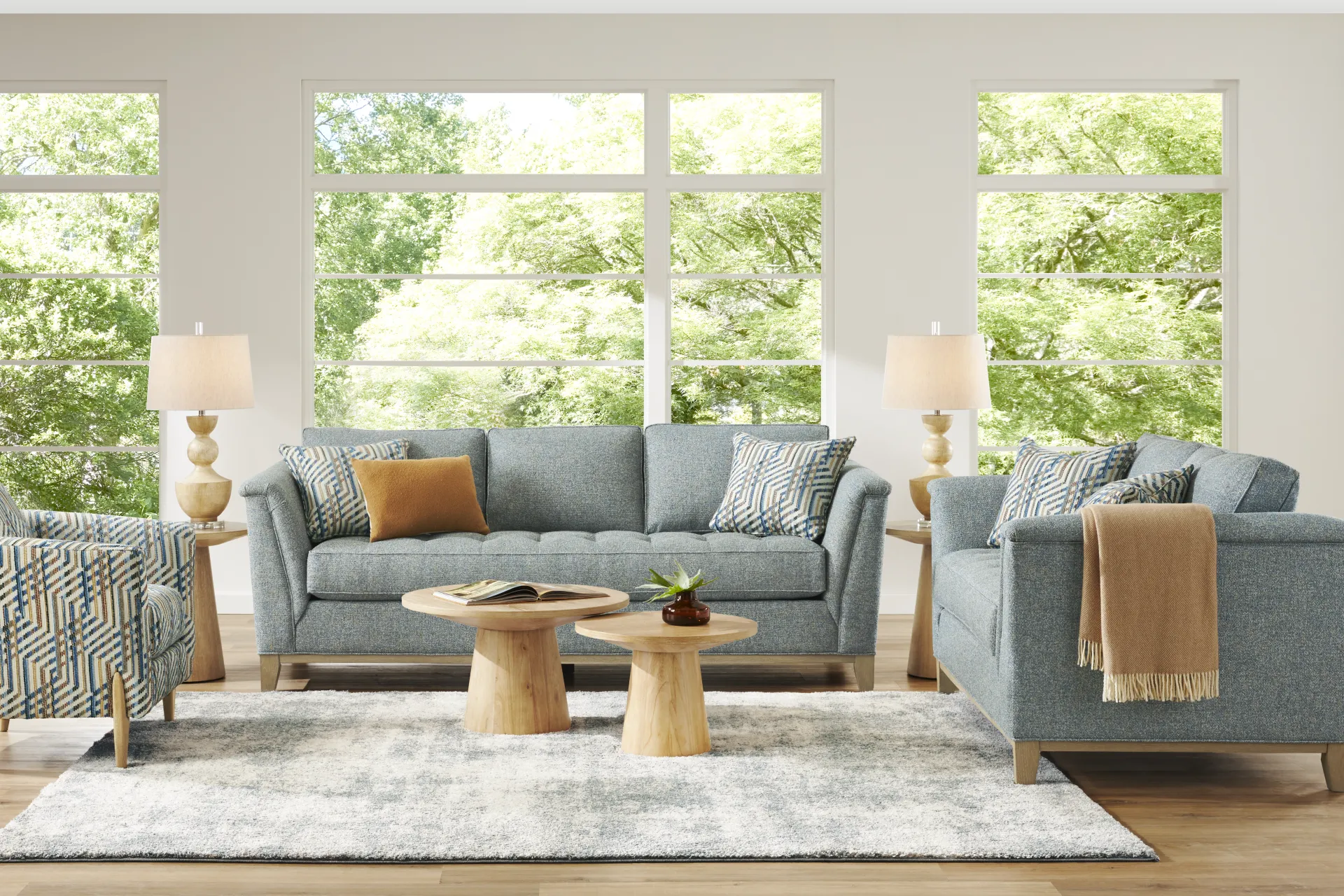Fairmont Blue Loveseat - Image 1