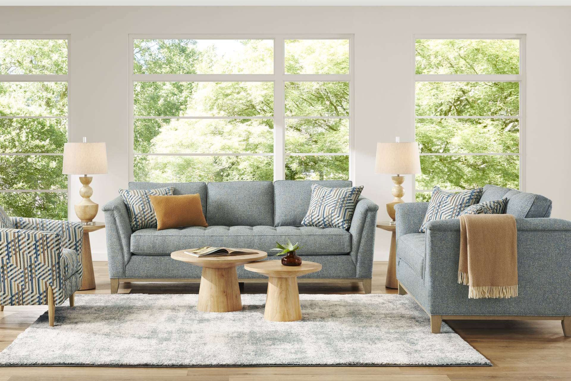 Fairmont Blue 8 Pc Living Room full room