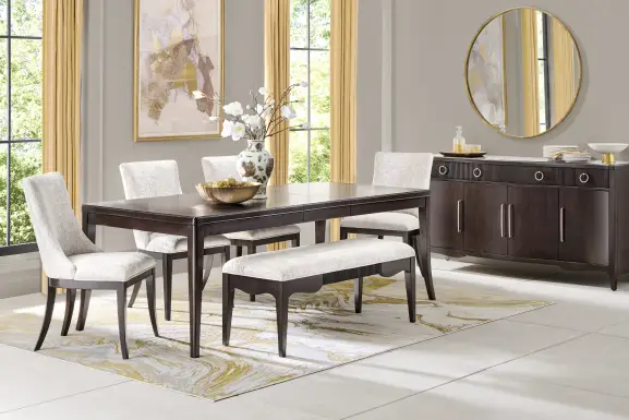 Bradbury Brown Cherry Finish Upholstered Bench