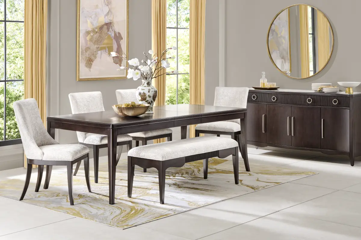Bradbury Brown Cherry Finish Upholstered Bench