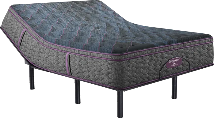 Beautyrest World Class Level Three Medium Pillow Top Queen Mattress Set with Head Up Only Base