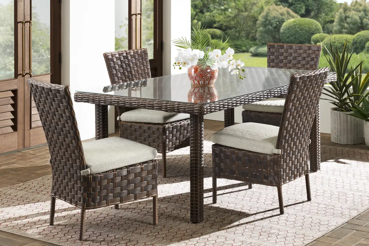 Mantra Brown Outdoor Side Chair with Ash Cushion