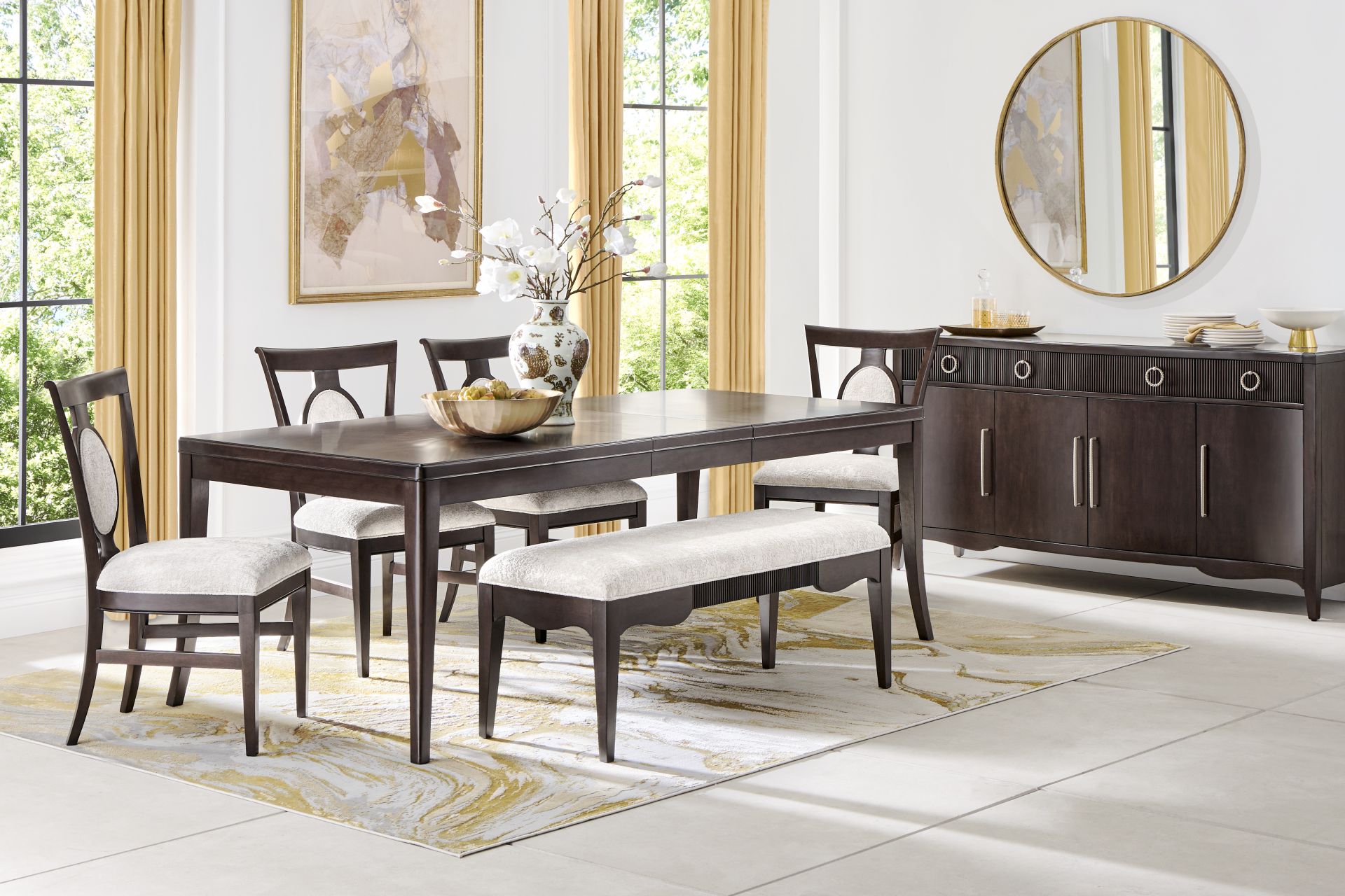 Bradbury Brown Cherry Finish 6 Pc Dining Room - Image 1