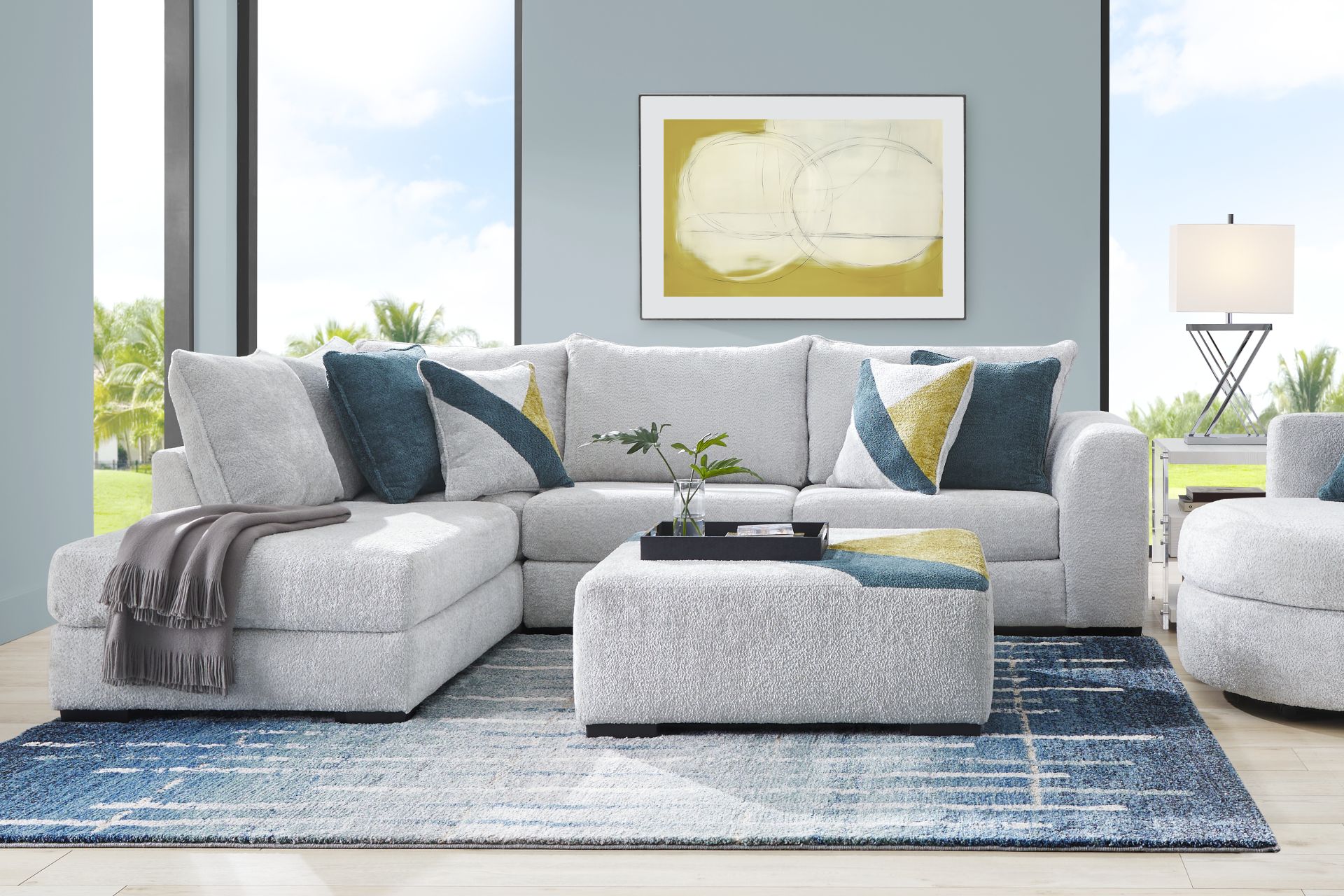 Perry Gray 5 Pc Sectional Living Room - Image 1