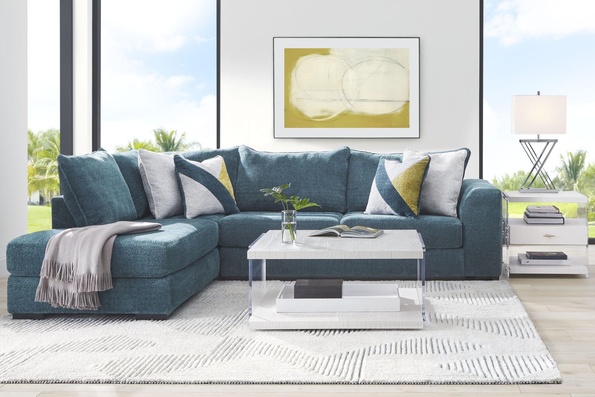 Perry Teal 2 Pc Sectional - Image 2