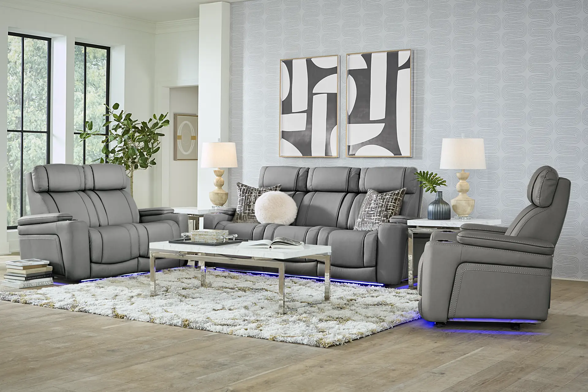 Haven Point Charcoal 2 Pc Living Room with Dual Power Reclining Sofa