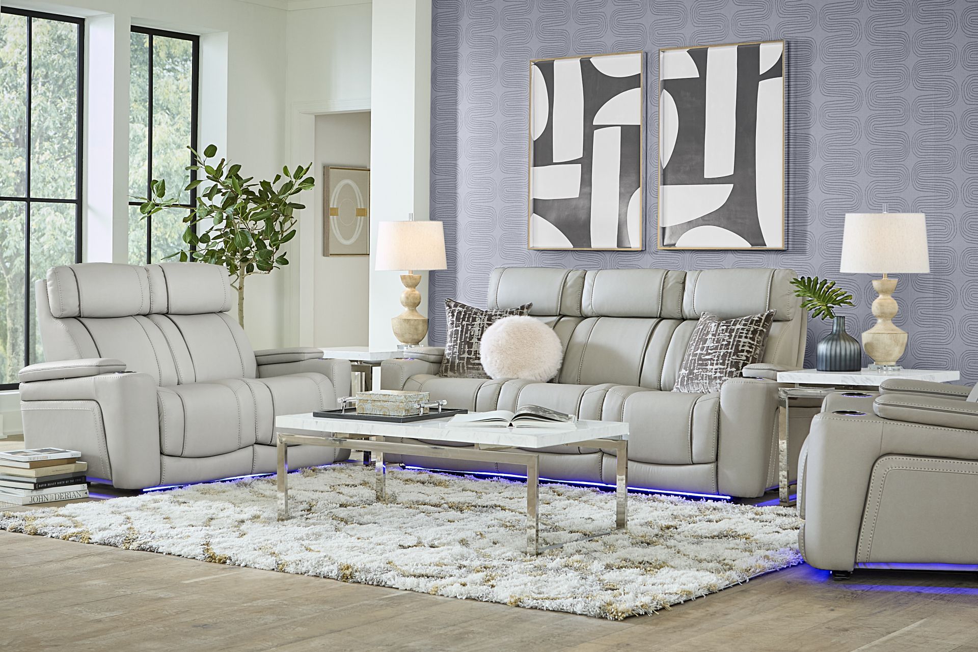Haven Point Platinum 8 Pc Living Room with Dual Power Reclining Sofa - Image 1
