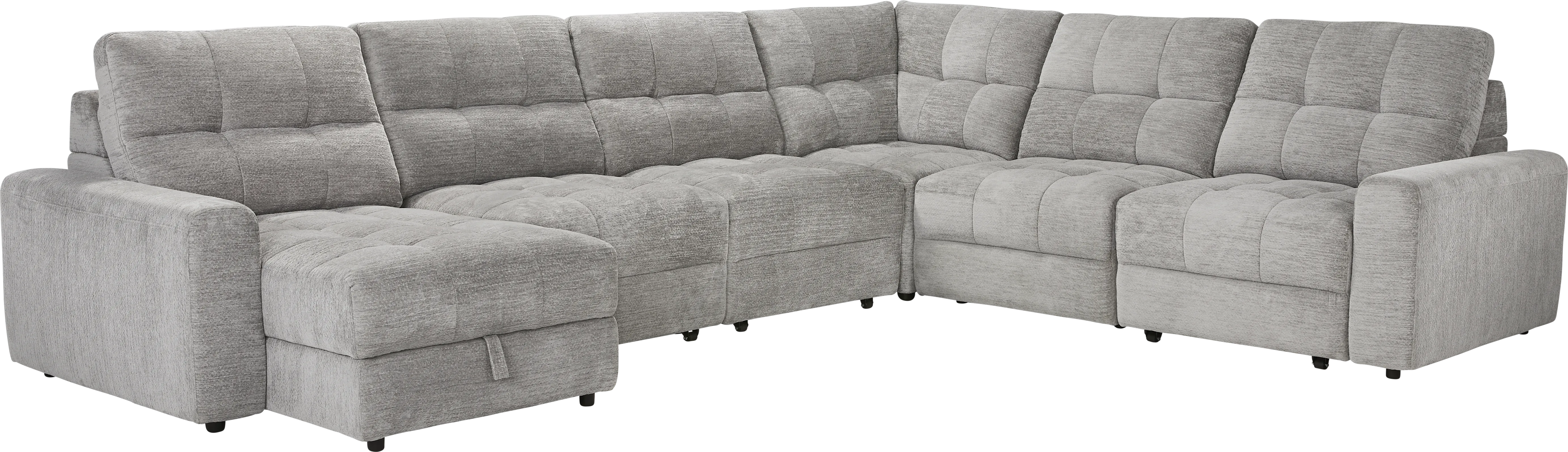 Meriwether Gray 6 Pc Power Slider Sectional - Thumbnail - Image 1