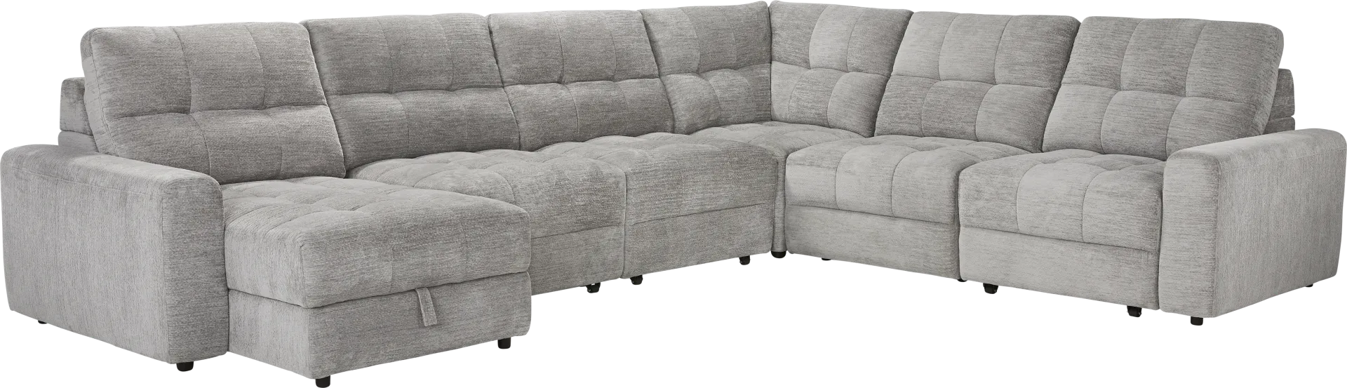 Meriwether Gray 6 Pc Power Slider Sectional - Image 1