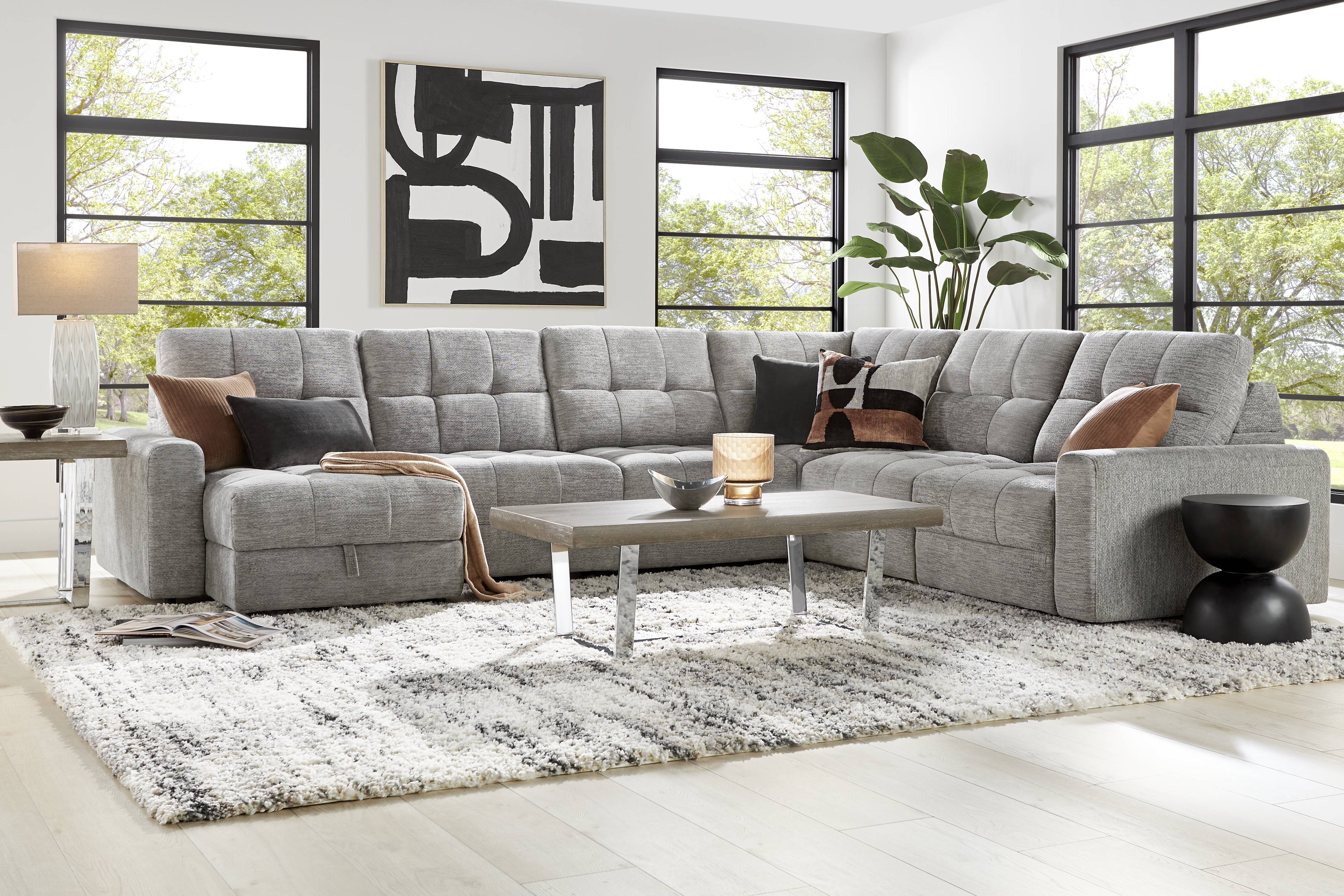 Meriwether Gray 9 Pc Power Slider Sectional Living Room - Thumbnail - Image 1
