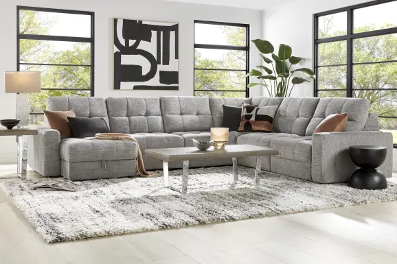 Meriwether Gray 6 Pc Power Slider Sectional
