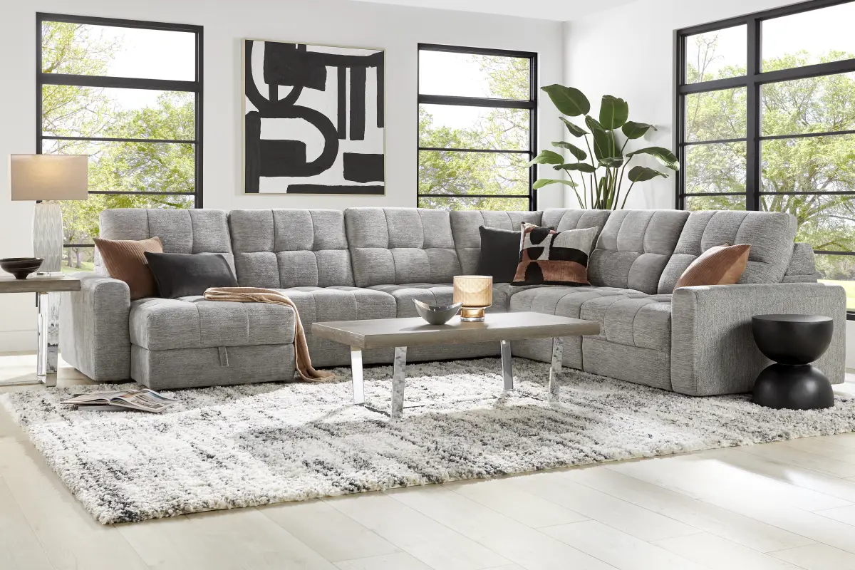 Meriwether Gray 6 Pc Power Slider Sectional